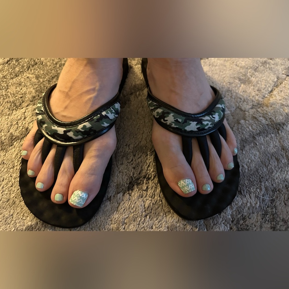 Black Camo Pedi Couture Sandals - Size 8.5 - 9.5